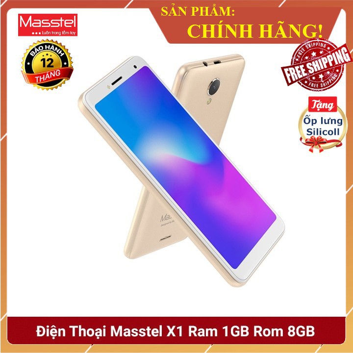 💥Free Ship💥Điện Thoại Masstel X1 (Cảm Ứng Giá Rẻ) TẶNG ỐP LƯNG - Bảo Hành Chính Hãng 12 Tháng, 120 ngày lỗi đổi mới