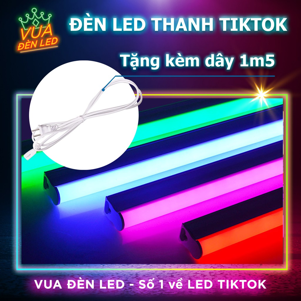 Đèn LED neon Tuýp LED Thanh Liền Máng Dài 90/120 cm, Màu Xanh Dương, Hồng (Quay Tiktok)