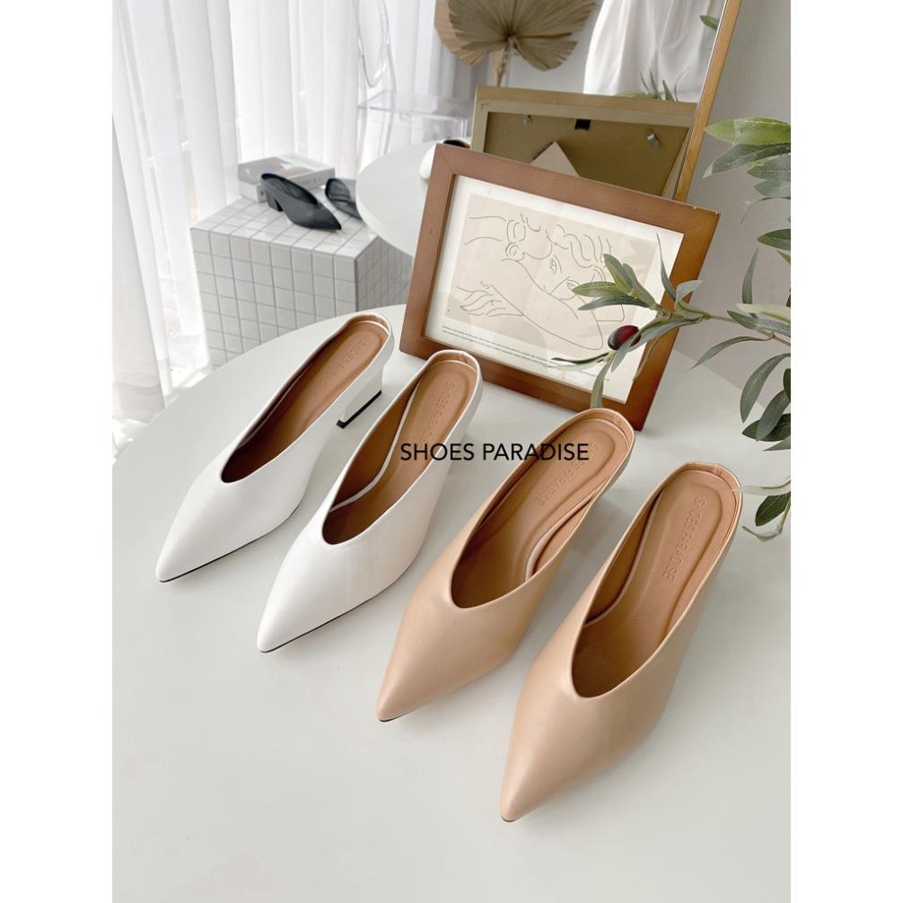 Giày cao gót sục bít mũi đế vuông nữ 5p mũi nhọn 5 phân Shoes Paradise GNX Ltu