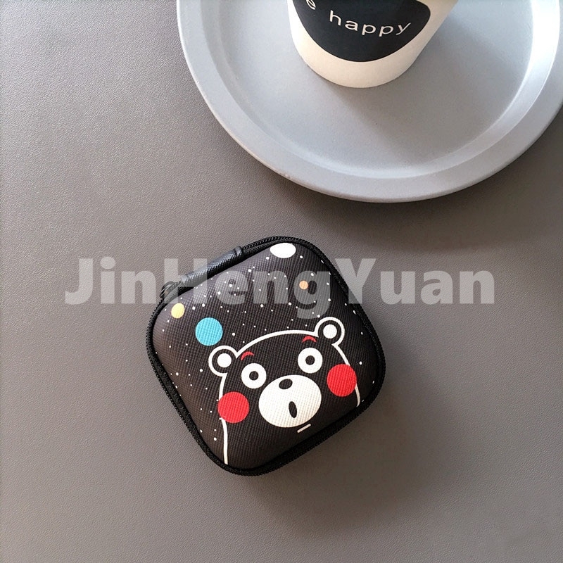 Zipper storage box cute cartoon coin data cable storage bag