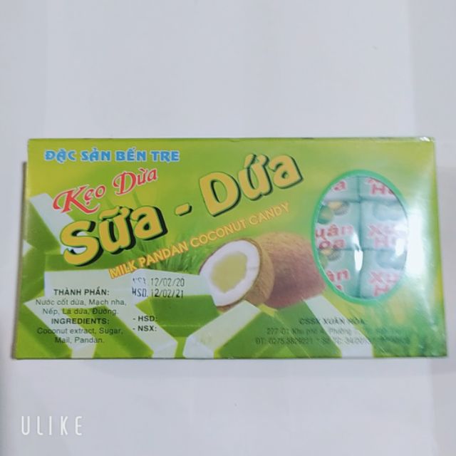 Đặc sản bến tre kẹo dừa sữa _dứa 300g