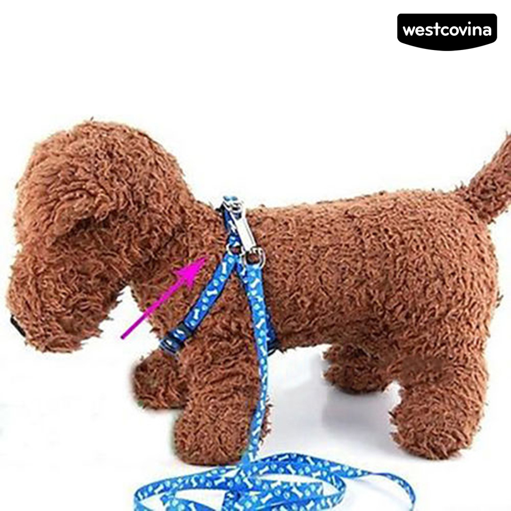 Dây Dắt Thú Cưng In Họa Tiết Xương Có Thể Điều Chỉnh