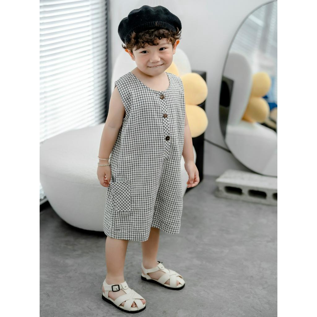 Áo liền quần/ Jumpsuit Bé Trai/ Bé Gái Chất Linen Cao Cấp - ORION OVERALL- JSL003 - SAOLA KIDS CLOTHING