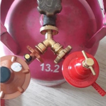 Y Đồng Chia 2 Van Gas - 1 Bình gas sử dụng 2 bếp