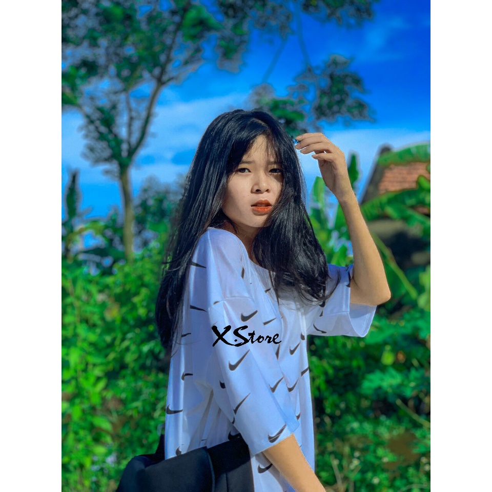 Áo Thun Nike Swoosh Chất Liệu Cotton Hàng Chính Hãng - 2 Màu Đen + Trắng - Đủ Size Nam Nữ Hot Trend Unisex X.Store 003