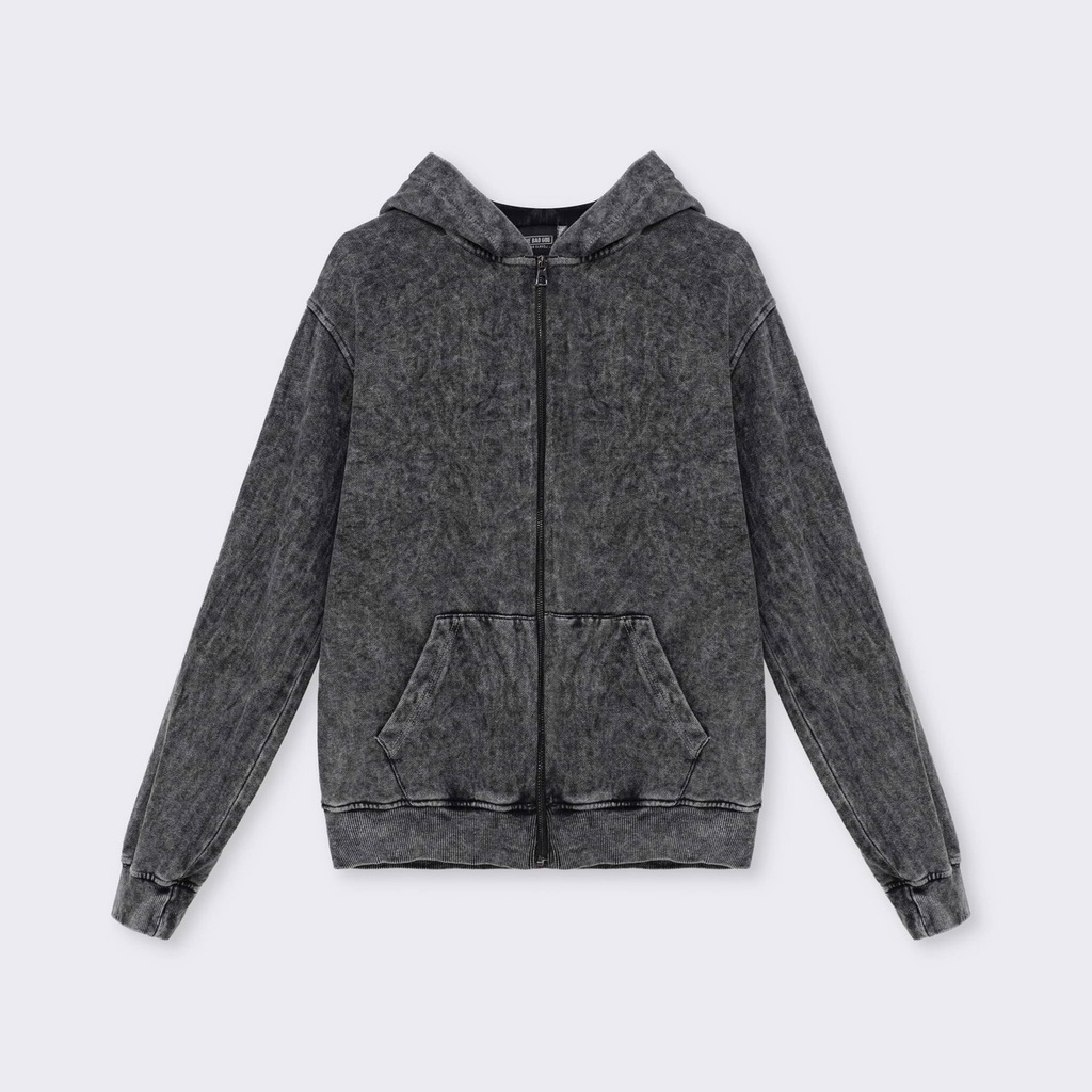 Áo zipper jacket Wash Marble MSW town có túi, áo nỉ có mũ nam nữ unisex