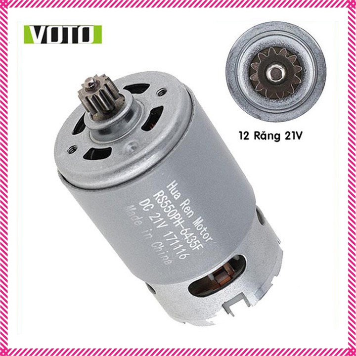 Motor DC RS550 21V VOTO Động Cơ Thay Thế Máy Khoan Pin