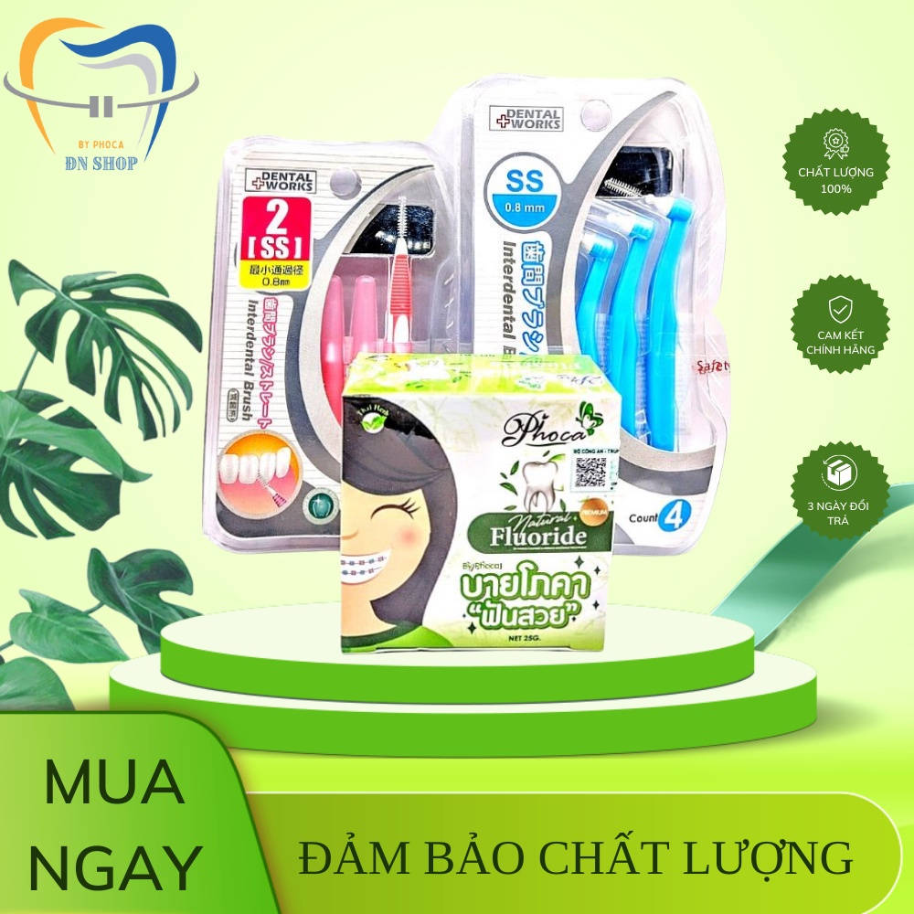 Combo kem đánh răng + bàn chải kẻ niềng răng cao cấp nhật bản
