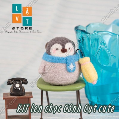 [Có hướng dẫn] Bộ len chọc Cánh Cụt Cute 4 bé - Needle fetling Litle penguin - Chọc len cơ bản làm quà tặng