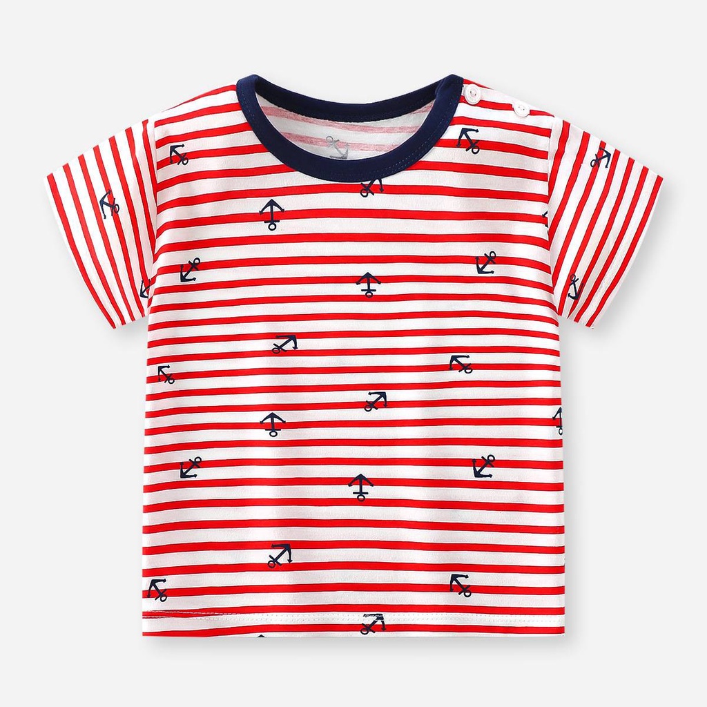 Áo Thun Tay Ngắn Họa Tiết Khủng Long Hoạt Hình Dễ Thương Dành Cho Bé Trai Và Bé Gái