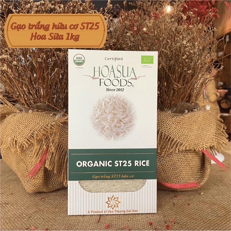 Gạo trắng hữu cơ Ecoba Nhật 1kg nấu cháo cho bé ăn dặm - hàng Việt Nam chất lượng cao