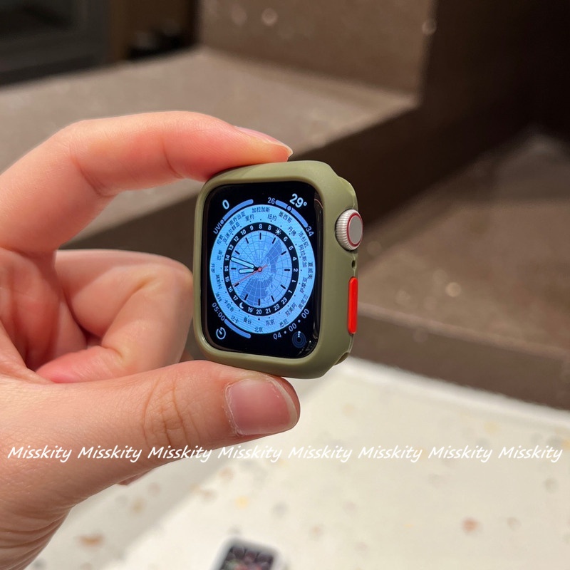 Ốp Silicone Mềm Nhám Chống Sốc Cho Apple Watch Series 7 6 5 3 41mm 45mm 40MM 44MM