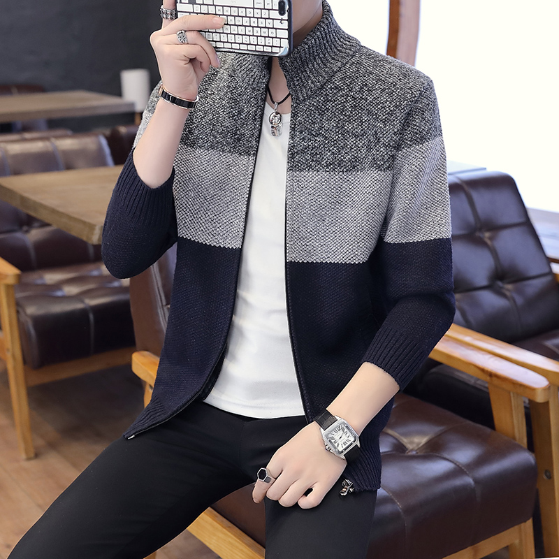 Fashionable Autumn Winter Zipper Cardigan Coat  For Men 874 | BigBuy360 - bigbuy360.vn