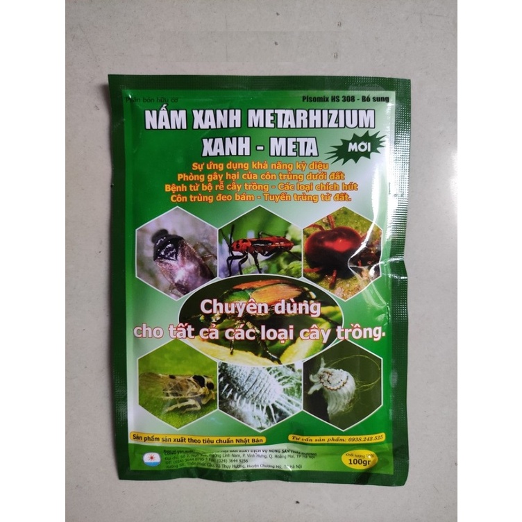 Nấm Xanh Metarhizium Xanh - Meta, Tăng Cường Tính Năng Hữu Cơ, Phòng Trừ Nấm Gây Hại Từ Bộ Rễ 100gram