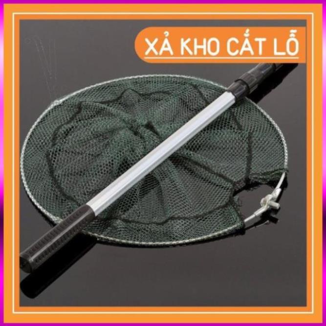 ⭐  [Khuyến Mãi Lớn] Vợt Cá Gấp Gọn Vành Tròn INOX 1m5 - 2m1 VCG-01