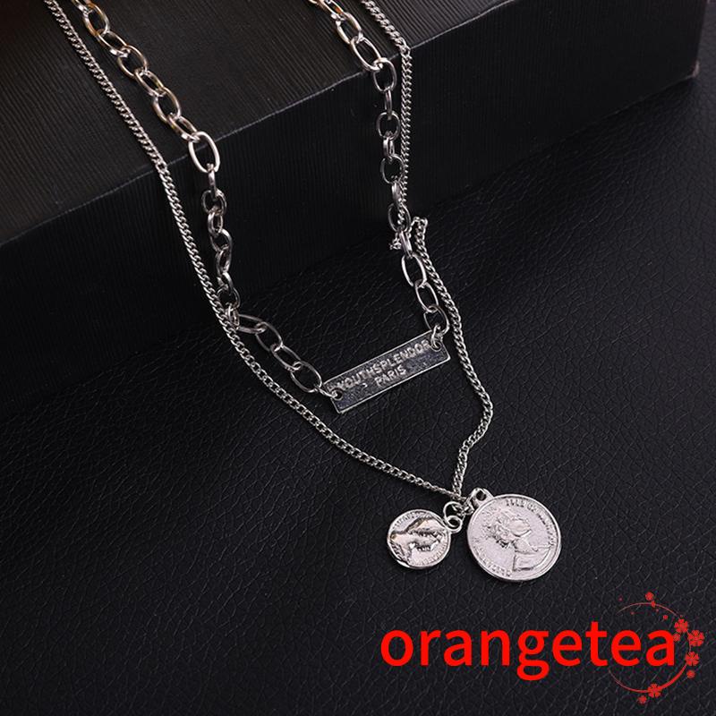 Vòng cổ hai lớp mặt hình tượng nữ thần thời trang