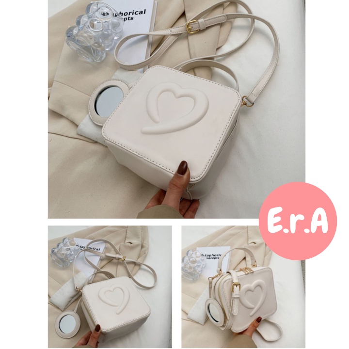 Túi Đeo Chéo Nữ ERASHOP 079897 - Vuông Trái Tim Xinh Xắn, Tiện Dụng, Siêu Rẻ Đẹp