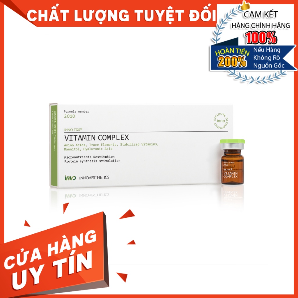 HÀNG CÔNG TY - Hoạt Chất Dinh Dưỡng Chống Lão Hoá Innoaesthetics INNO-TDS VITAMIN COMPLEX Căng Bóng Trắng Hồng Da 4x5ml