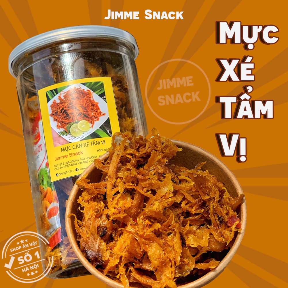 🦑😍Mực cán xé tẩm vị 😍Jimme snack😍 hộp 200gr đậm đà freeship🦑😍