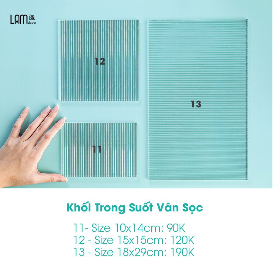 Khối Trong Suốt Mica Có Vân Để Trang Trí