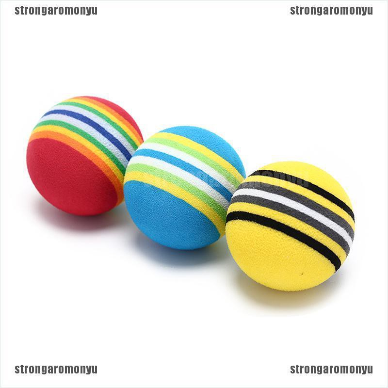 Set 10 Quả Bóng Đánh Golf Bằng Xốp Họa Tiết Kẻ Sọc Màu Cầu Vồng