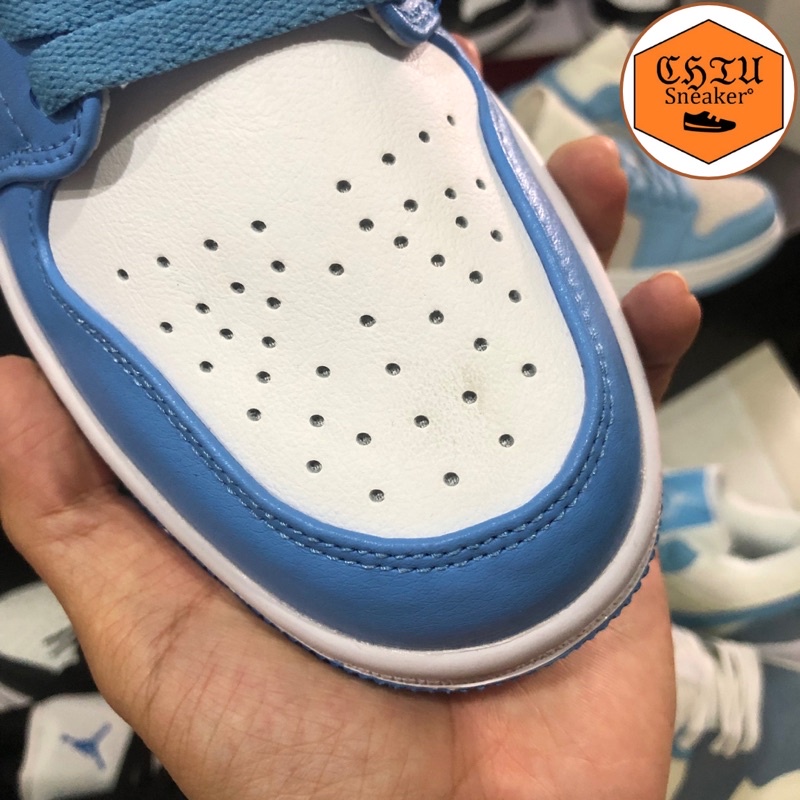Giày Sneaker nam nữ Jordan cổ thấp xanh dương UNC phiên bản cao cấp giày thể thao Jd1 low xanh Blue