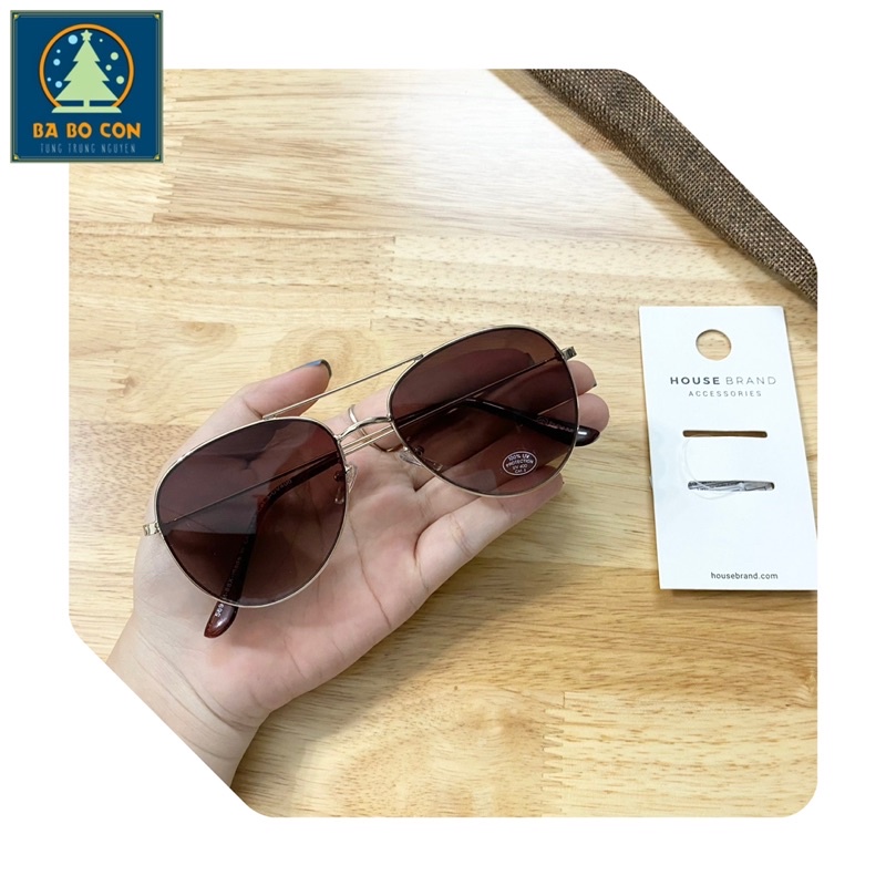 Kính House dáng phi công màu tra tuyệt đẹp, Nam nữ đều đeo đẹp, kính đầy đủ tem mác và bill mua hàng tại web house Balan