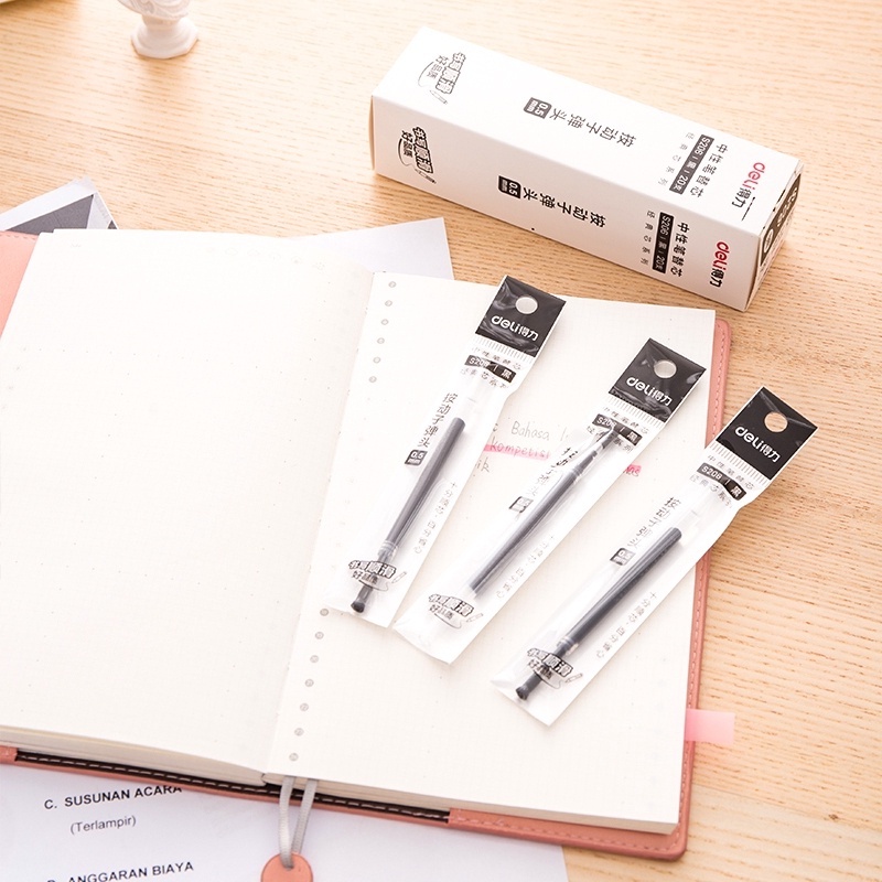 Bút Mực Gel Kèm Bút Thay Thế Ngòi 0.5mm Màu Đen Xanh Dương Đỏ Dành Cho Trường Học Văn Phòng