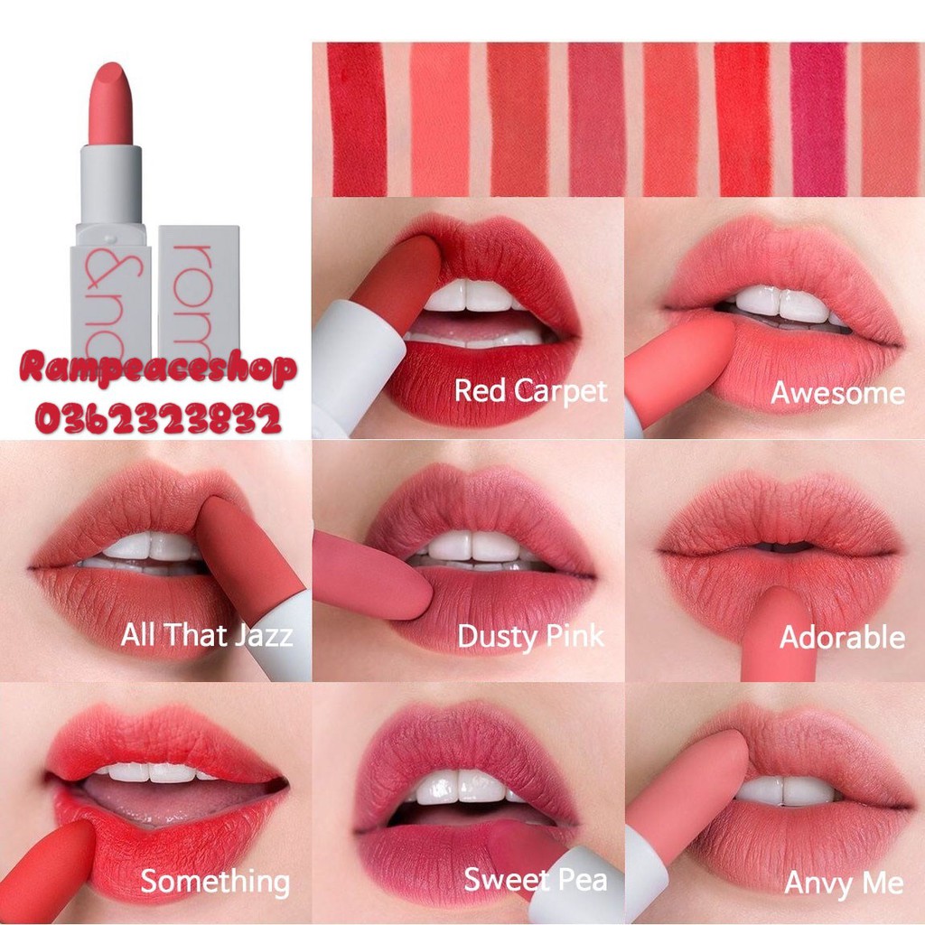 Son Lì Siêu Nhẹ Môi Romand Zero Gram Matte Lipstick