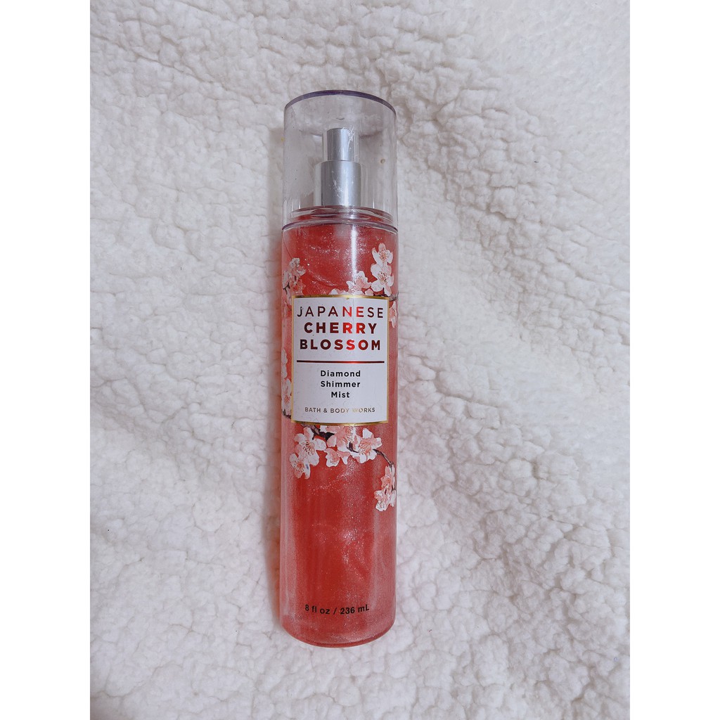 Japanese Cherry Blossom nước hoa xịt thơm toàn thân ánh nhũ Bath & Body Works Diamond Shimmer Mist 236ml