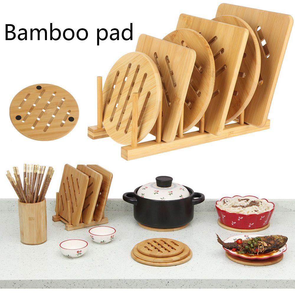 Tấm Lót Bàn Ăn Bằng Tre Hình Tròn Cách Nhiệt Chống Trượt Tiện Dụng Cho Gia Đình