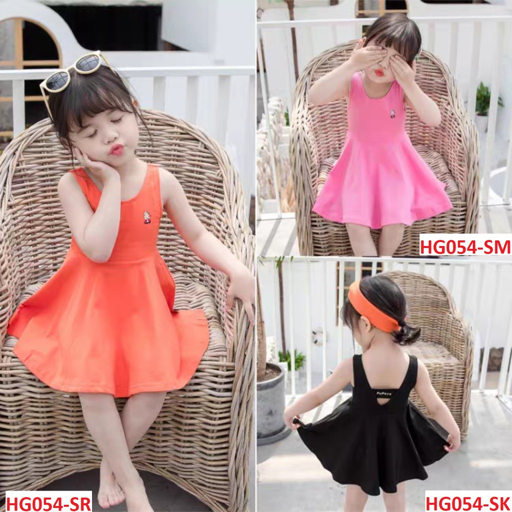 0-Váy đầm 2 dây bé gái hở lưng xinh xắn - HG054