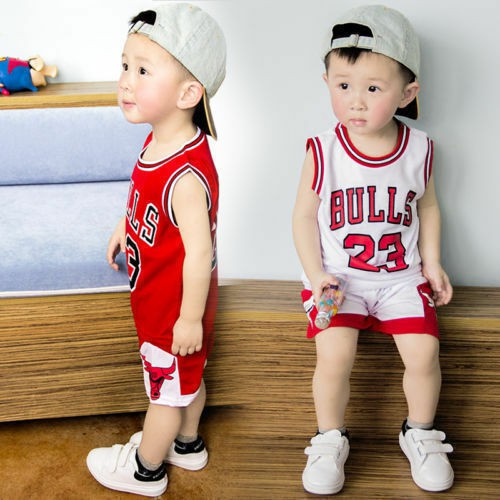 [Mã BITBITSHOP Giảm 10k] Set thể thao bóng rổ mùa hè cho bé cực mát bulls 23