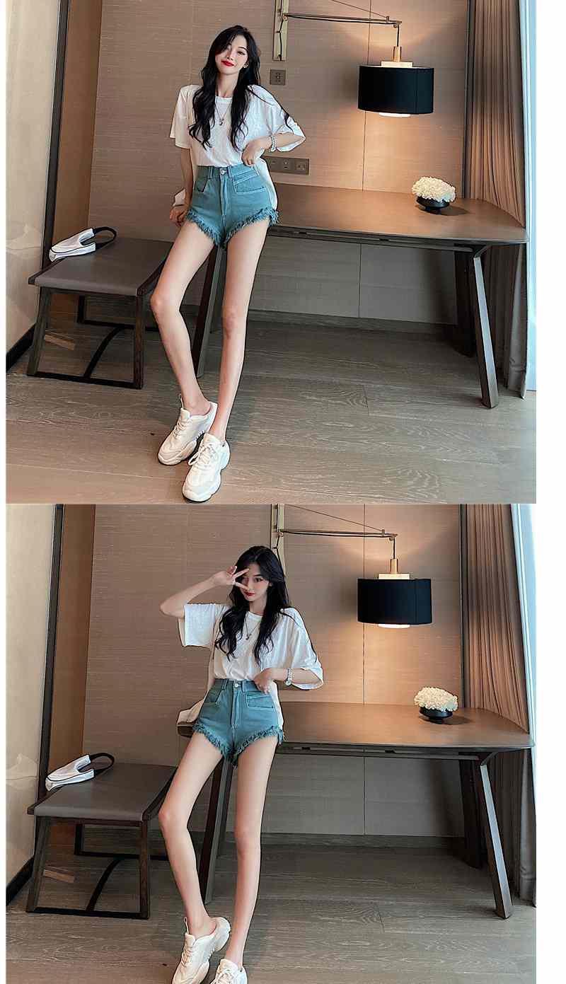 Quần Short Denim Lưng Cao Ống Rộng Phong Cách Hàn Quốc Dành Cho Nữ