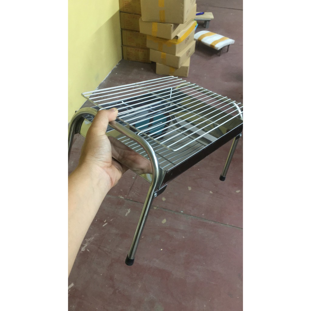 Bếp nướng than hoa gấp gọn, INOX 100%, Thích hợp đi du lịch và dã ngoại