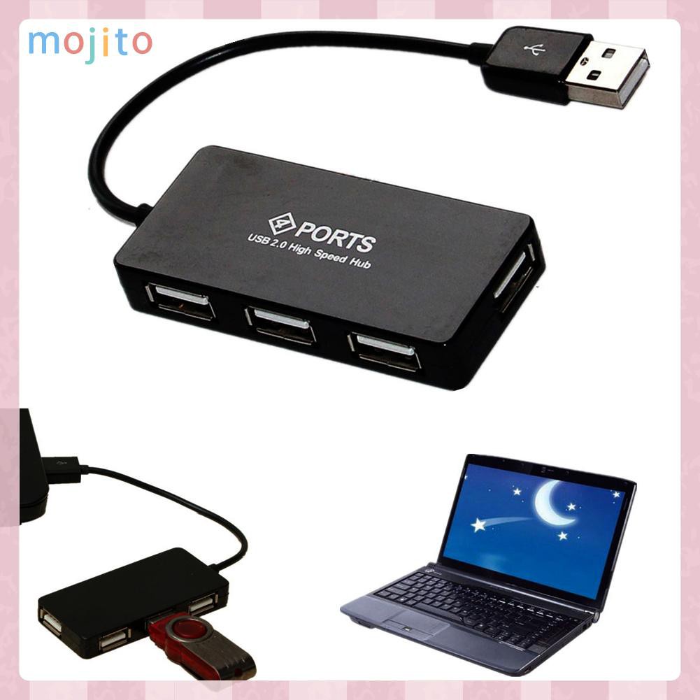 MOJITO 4 Ports High Speed USB 2.0 Hub Multi Splitter Expansion for PC Laptop