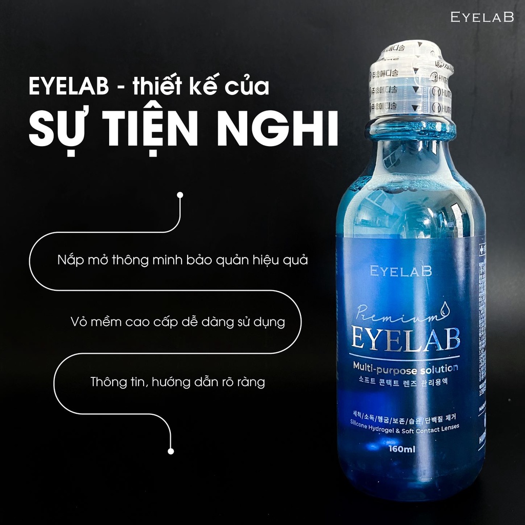 Nước Ngâm Kính Áp Tròng Kháng Khuẩn Dịu Nhẹ EYELAB 360ml