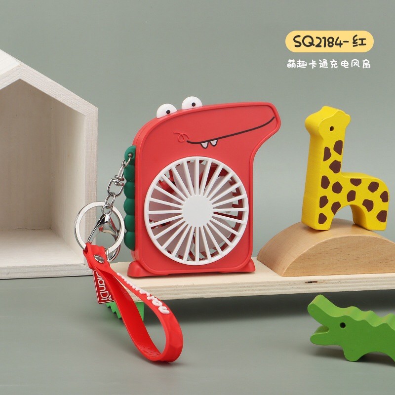 Quạt Cầm Tay Mini Tích Điện Hình Chú Khủng Long Cực Mát Có Đèn (Tặng Kèm Phụ Kiện) | BigBuy360 - bigbuy360.vn