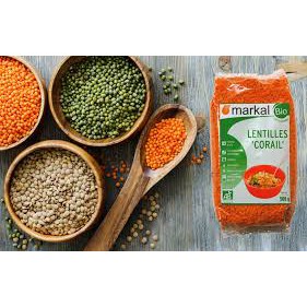 Đậu lăng hữu cơ Markal xanh/ đỏ cam 500g