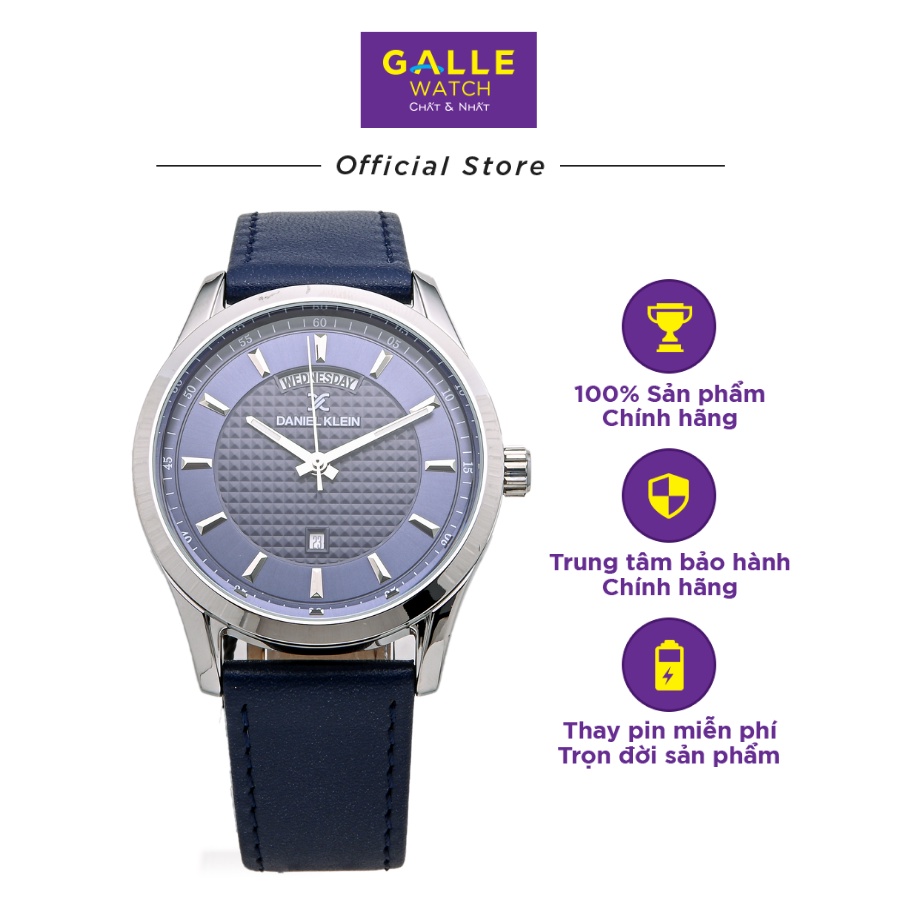 Đồng hồ nam dây da chính hãng Daniel Klein DK.1.12579.3 chống nước, có lịch ngày thứ, thiết kế chạm nổi sang trọng | BigBuy360 - bigbuy360.vn