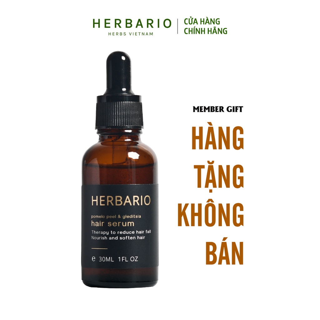 [HÀNG TẶNG KHÔNG BÁN] Serum tinh dầu vỏ bưởi và bồ kết herbario 30ml giảm rụng tóc