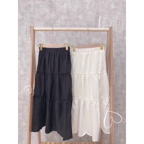 Chân váy dài xếp ly, Váy vintage tiểu thư dáng dài voan 2 lớp | BigBuy360 - bigbuy360.vn