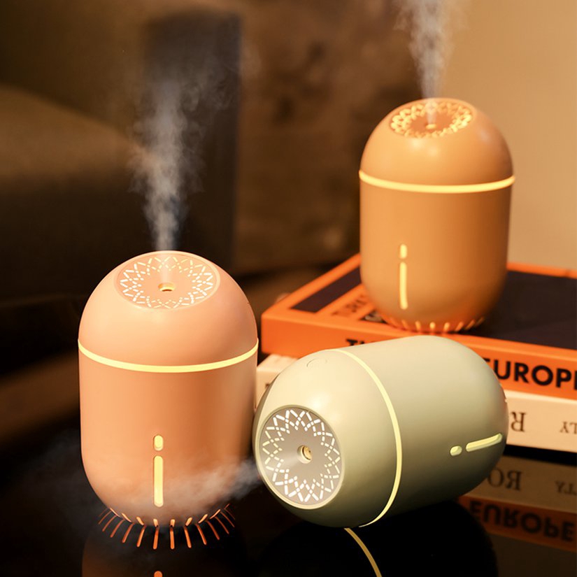 Máy phun sương tạo ẩm có đèn LED hình cốc nước sáng tạo