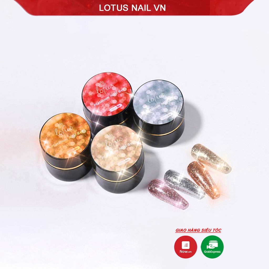 Nhũ vẽ viền móng bạch kim Lotus ( plastium gel) chính hãng, hũ to 10g