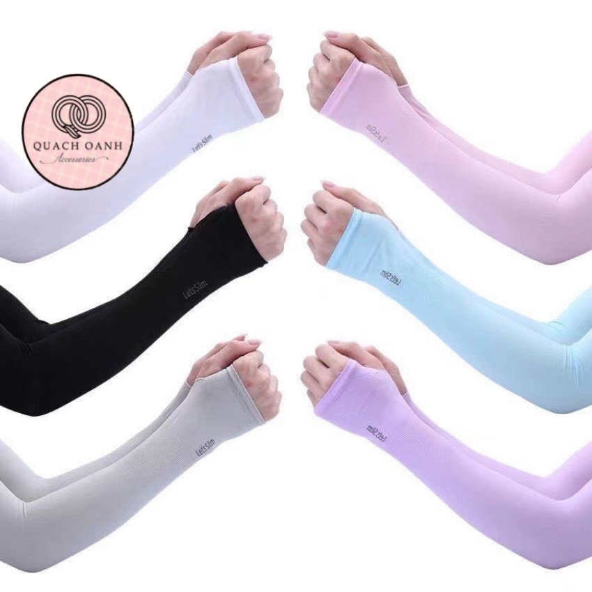 Găng tay xỏ ngòn chống nắng Hàn Quốc Let's Slim Chống Tia UV , Co dãn 4 chiều chất liệu cotton thoáng mát -GANG07