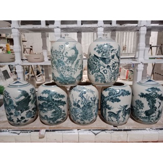 Hũ gạo 7kg, Bình ngâm ủ đa năng 10 lit, men rạn