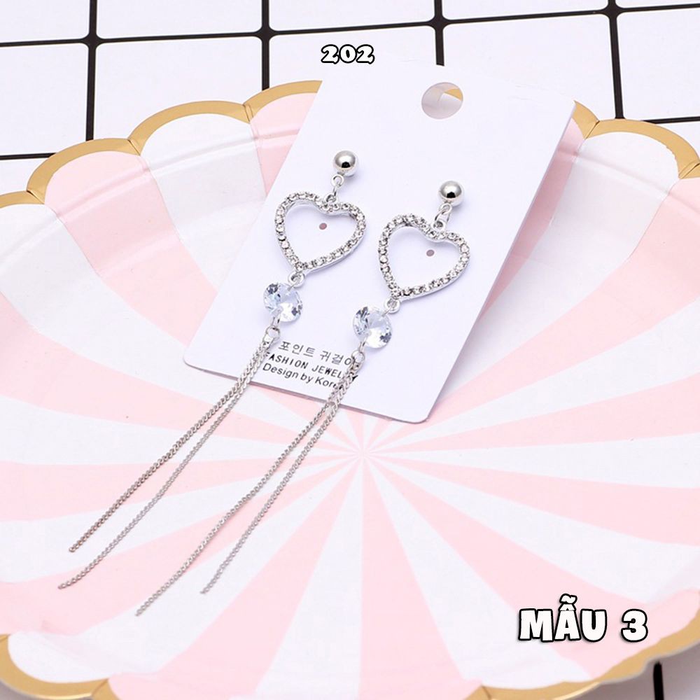 BÔNG TAI THỜI TRANG ĐUÔI DÀI MIX ĐÁ SANG TRỌNG TINH TẾ SH202