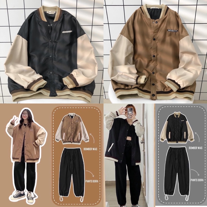 Áo Khoác Dù BOMBER WAS Form Rộng Tay Dài Ulzzang ❤️/Nam Nữ Unisex/ FREESHIP ❤️