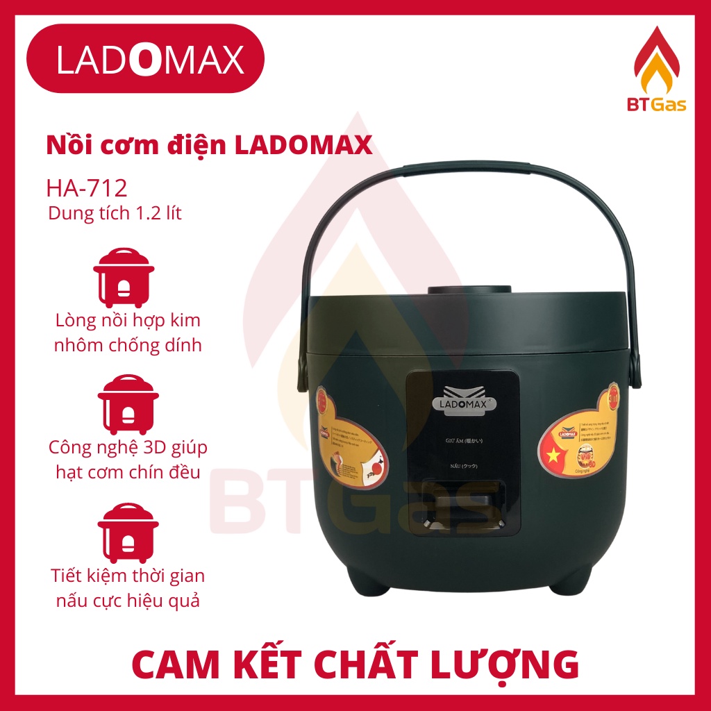 Nồi cơm điện nắp gài Ladomax HA-712 1.2 Lít