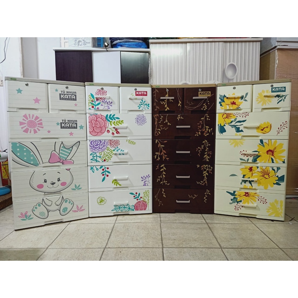 Tủ nhựa KATA 5 tầng ( 60cm x 48cm x 124cm )- Tủ nhựa Paris Qui phúc 5 tầng ( 60cm x 48cm x 130cm )